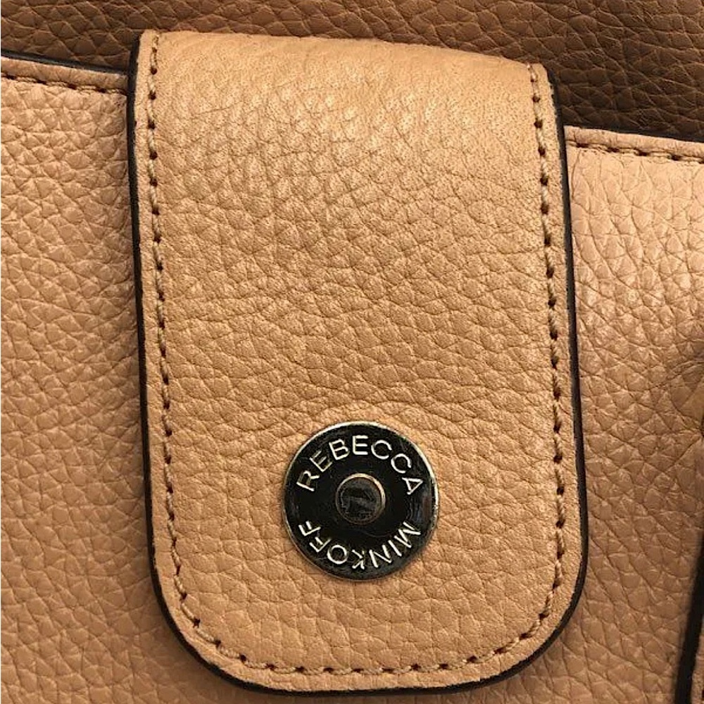 Rebecca Minkoff Peach Tan Pebbled Leather Satchel Bag Purse 🌺🌺 - Picture 8 of 15